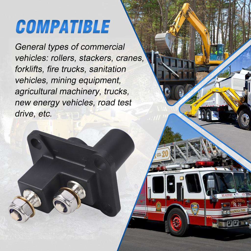 Remote Jump Start Terminal Plug Terminals ABS Plastic Black For Hella 8JB 177 305-001 For Rollers, Stackers, Mining Equipment