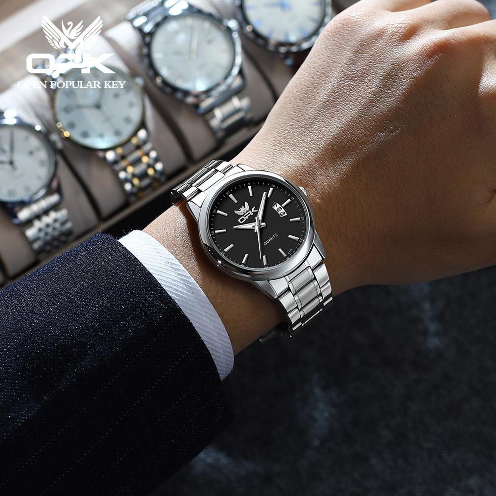 OPK 6010 Watches For Men Multifunctional Chronograph Wristwatch Mens Watch Original Waterproof Luminous Quartz Watch Reloj