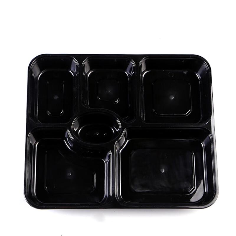 KAZHI Disposable Plastic 6-Compartment Takeaway Meal Box