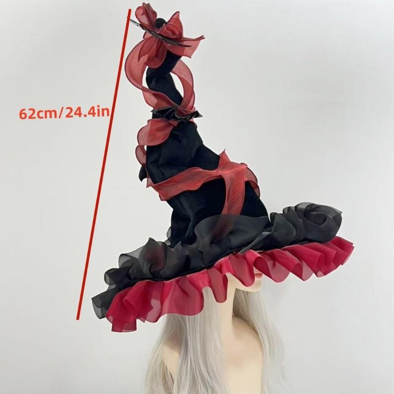 Регулируемая шляпа ведьмы, легкая, удобная ткань, эластичная лента для вечеринок на Хэллоуин, косплей-мероприятий и тематических собраний