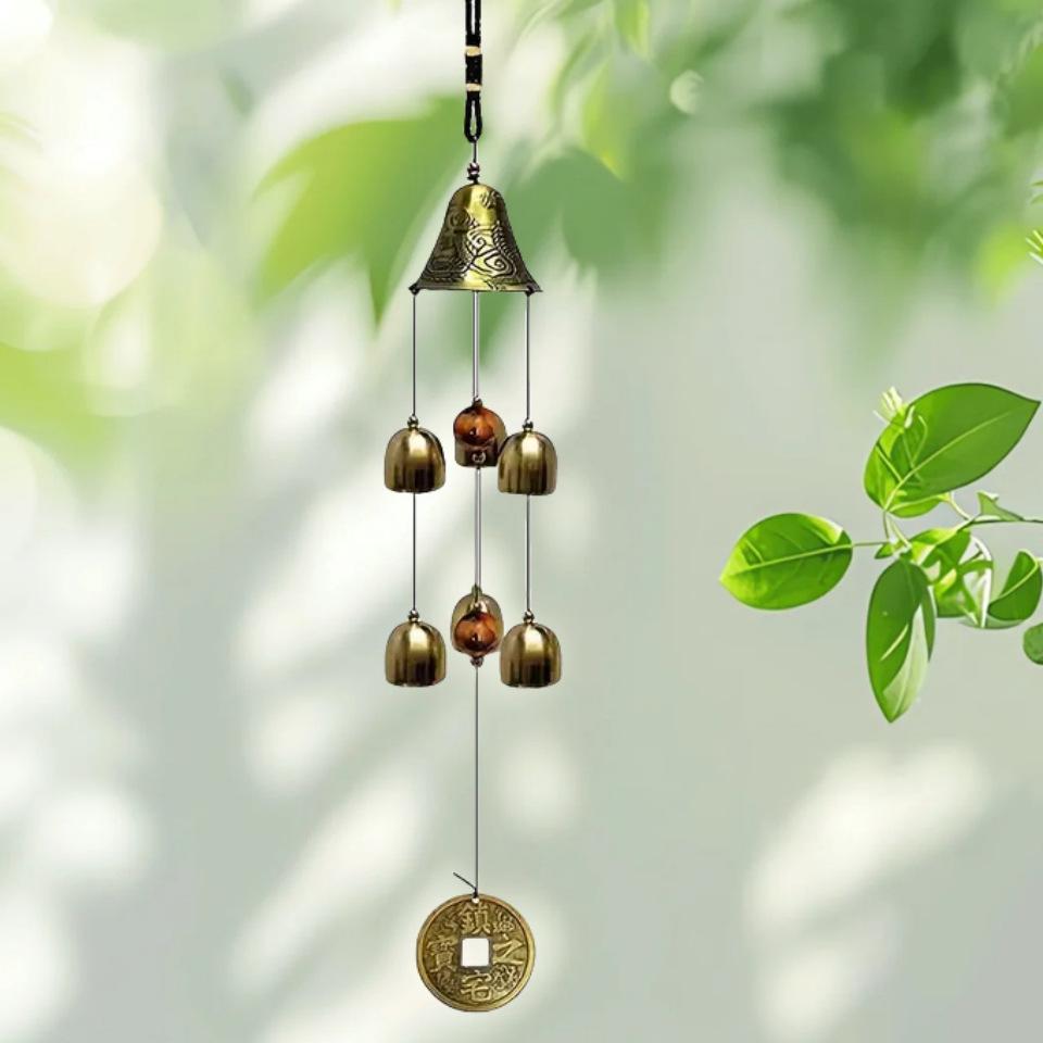 Уличный креативный 6-ти медный колокольчик металлический подвесной колокольчик для двора украшение