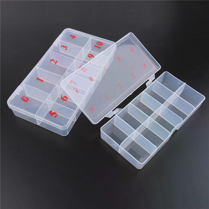 10 Cells False Nail Art Tips Box Storage Case Fake Nail Art Tips Box Case For Daily Use High Quality Material
