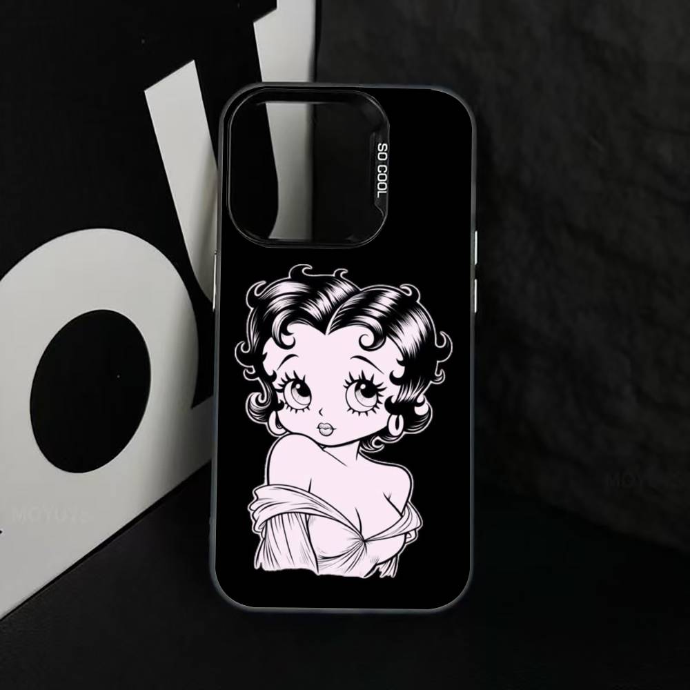 Be-Tty Boo-P Phone Case For iPhone 17,16,15,14,13,12,11 Plus,Pro Max,XS,Colorful Silver Phone case Funda Cover