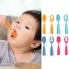 2Pcs Babies Food Training Spoons Set for 6+ Months Attractive Colors Portable Safe TPE Self Feeding Utensils for BLW Toddler Learning Tableware