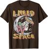 Funny Alien I Need Space Retro Graphic Tee Vintage Unisex T-Shirt