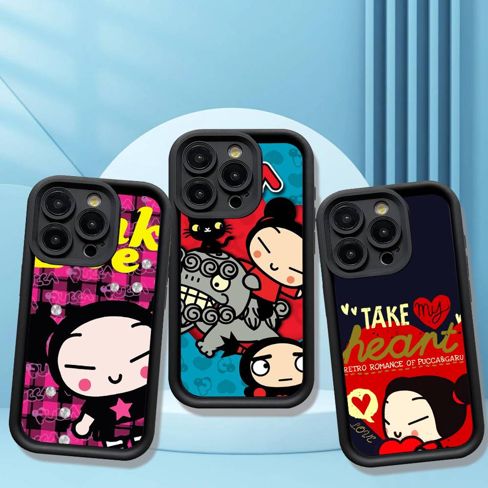 Animation Pucca Cate Phone Case For IPhone 17 16 15 14 13 12 11 Air Plus Pro Max Soft Back Cover