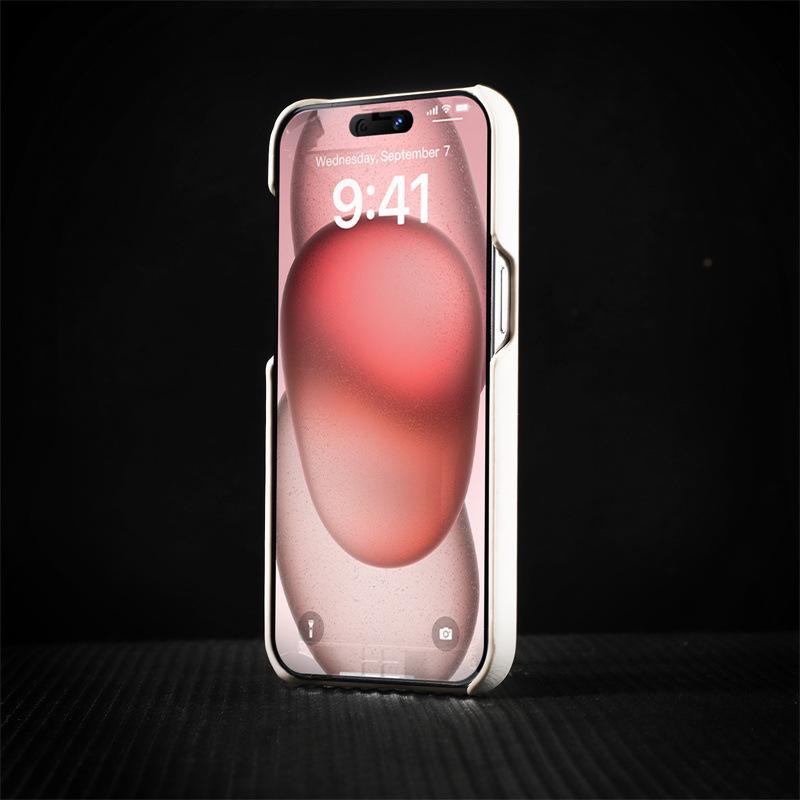 Магнитный чехол и наклейка для iPhone 17 Pro Max с текстурой натуральной кожи