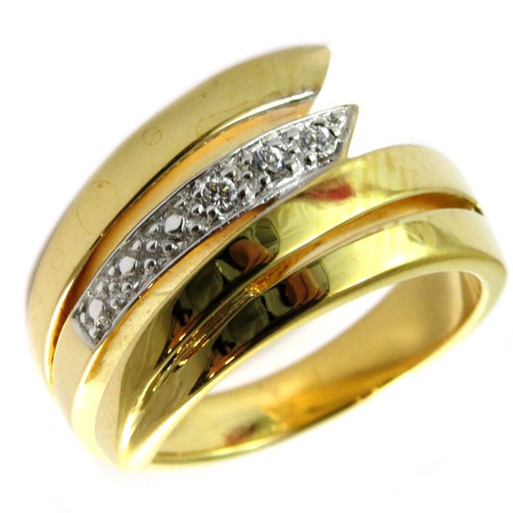 Gold Plated Ring 'Scarlett' Golden 2 Tones