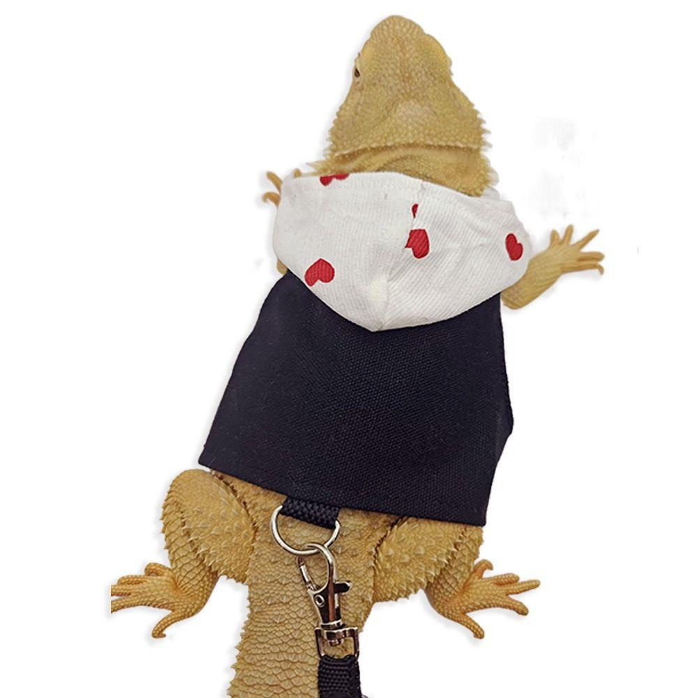 Canvas Bearded Dragon Lizard Hoodie Colorful Lizard Harness Vest Walking