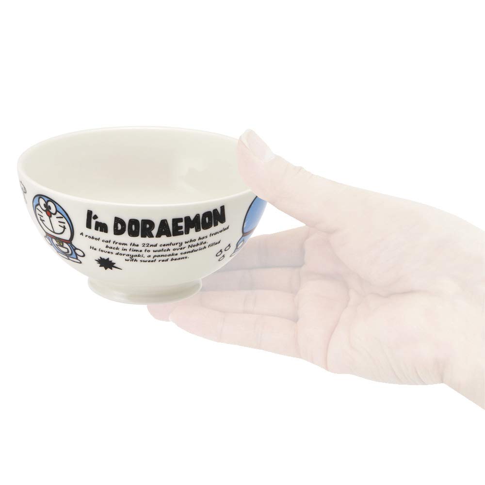 Skater Ceramic Rice Bowl for CHRB1 Children, 250ml, "I'm Doraemon" Design, Sanrio,