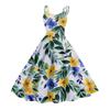 Женское повседневное модное платье с цветочным принтом, сексуальное с открытыми плечами, панк-ретро платье, ретро платье