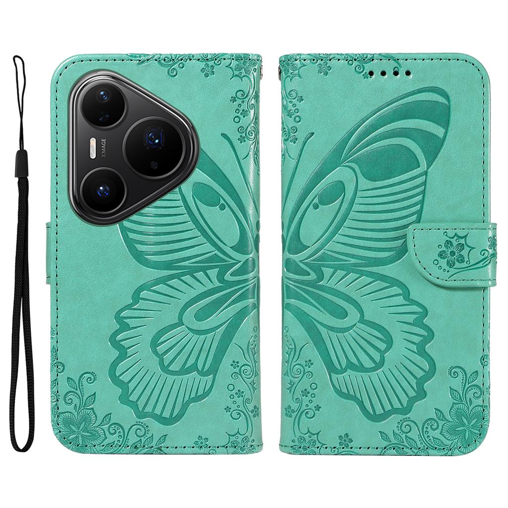 For Huawei Pura 80 Pro+/Huawei Pura 80 Pro Case Butterfly Pattern PU Leather Folio Flip Phone Cover