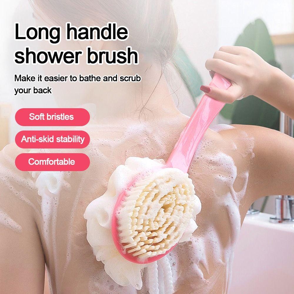 Gentle Long Handle Shower Massage Shower Brush Exfoliating Soft Bristle Bath Brush