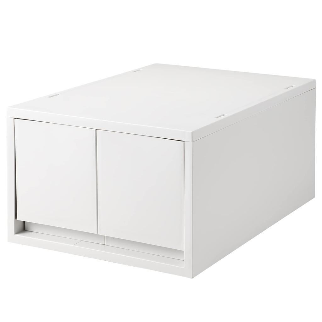 MUJI Пластиковый контейнер для хранения мелких предметов Большой 2 ящика Бело-серый 83831929