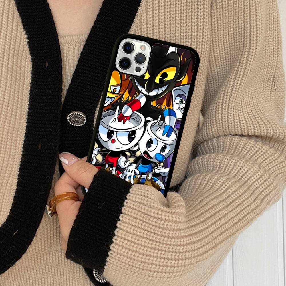 Anime Cuphead Cartoon Phone Case For IPhone 17 16 15 14 13 Plus 12 11 Pro Max PC+TPU Cases Back Cover
