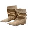 Fashion NEW Vintage Women Ankle Boots Fashion Pointed Toe Shoes Autumn Winter High Heel Ladies Elegant Stretch Slim Short Booties