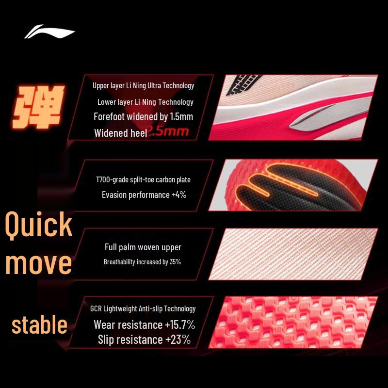 Li-Ning Женские беговые кроссовки Feidian 6 Challenger с карбоновой пластиной