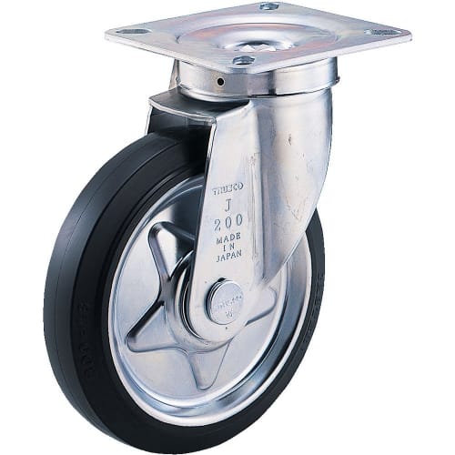 TRUSCO Pressed Rubber Caster, 200, Swivel, TJ-200