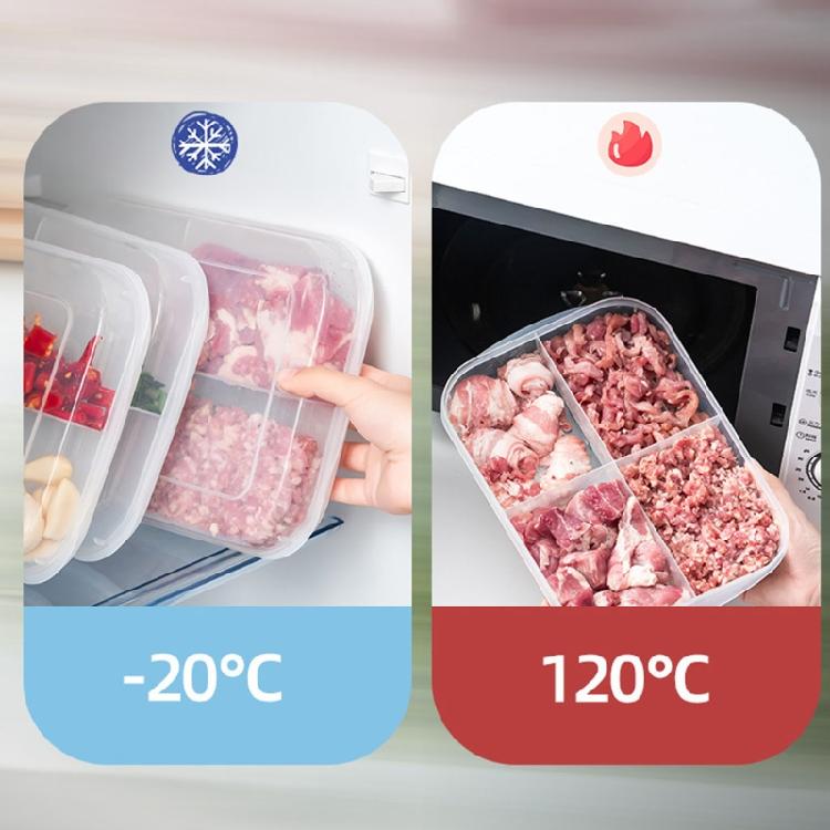 Контейнер для еды с 4 отделениями для хранения продуктов и специй с герметичной крышкой для сохранения свежести