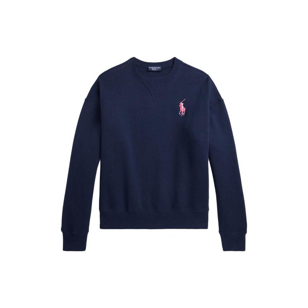 Polo Ralph Lauren FW23 Логотип Вышитый Круглый вырез Свободный Стандартный Длинный рукав Толстовка Женская толстовка Темно-синий WMPOKNINFB20588-410