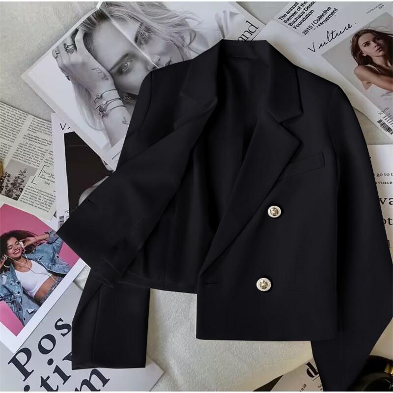 Женский маленький повседневный розовый пиджак - корейский и британский стиль для весны и осени