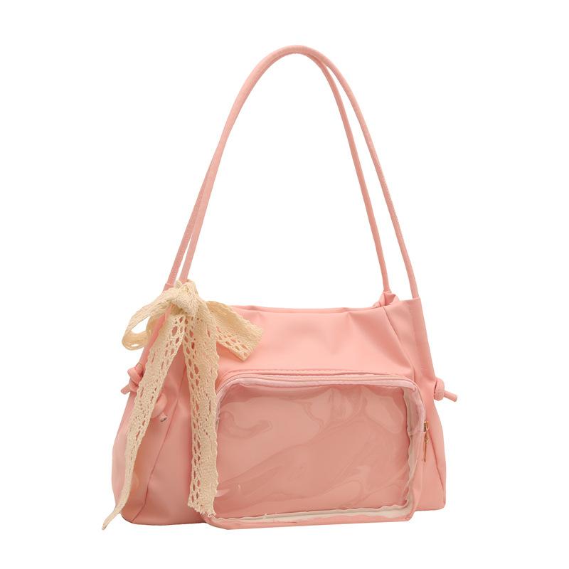 Прозрачная сумка через плечо большой вместимости, новая сумка с куклой для девочки, повседневная сумка-тоут, двухмерная студенческая портативная сумка-мессенджер.