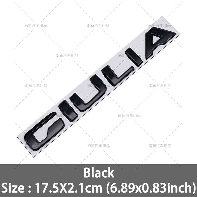 RZUD8 3D Metal Q2 Q4 Letter Badge Rear Giulia Stelvio Trunk Emblem Car Stickers For Alfa Romeo Giulia Stelvio Car Styling Accessories