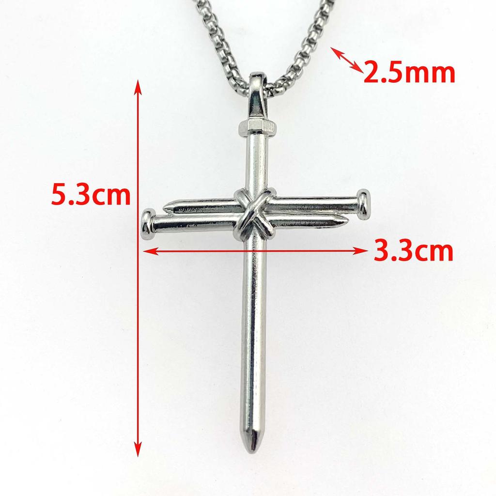 Ожерелье из литой нержавеющей стали, кулон в виде креста из сплава, персонализированное мужское ожерелье в стиле панк