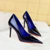 Европейская и американская мода, простые туфли из лакированной кожи на тонком высоком каблуке с острым носком, женские туфли на одинарном каблуке, женские туфли на высоком каблуке