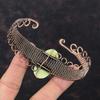 Serpentine Cuff Bracelet Copper Wire Wrapped Bangle Adjustable Cuff Bracelet Natural Gemstone Bangle Handmade Copper Jewelry Gift For Women