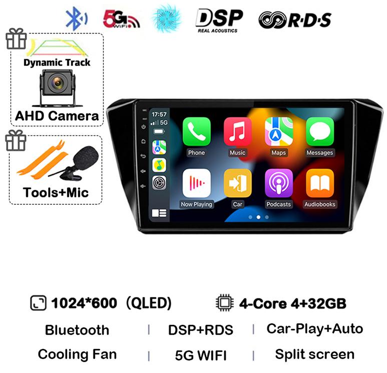 Автомагнитола Android 14 с Auto Carplay для Skoda Superb 3 2015 2016 2017 2018 2019 Мультимедийный стерео видеоплеер GPS 4G WiFi DSP BT