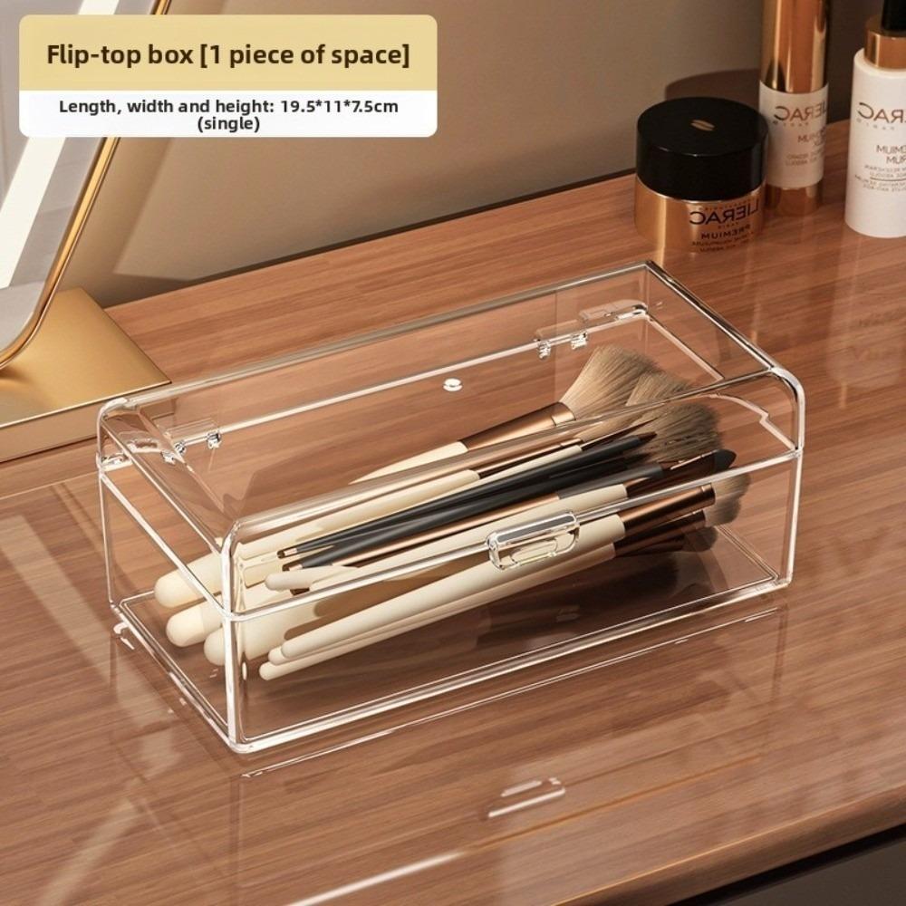 New Stackable Makeup Brushes Storage Box Acrylic Clear Makeup Sponges Organizer Dustproof Multi-Functional Puff Storage Case