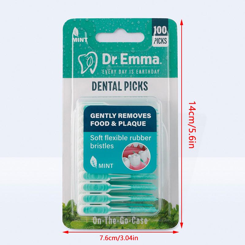 100 шт. межзубных силиконовых щеток, зубочисток, щеток между зубами с нитью, инструментов для чистки полости рта
