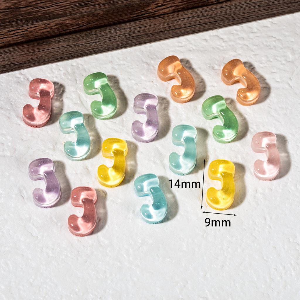 20pcs/lot Mixed Color Clear Acrylic Alphabet Letter Beads 12mm Glitter A-Z Beads DIY Bracelet Necklace Jewelry
