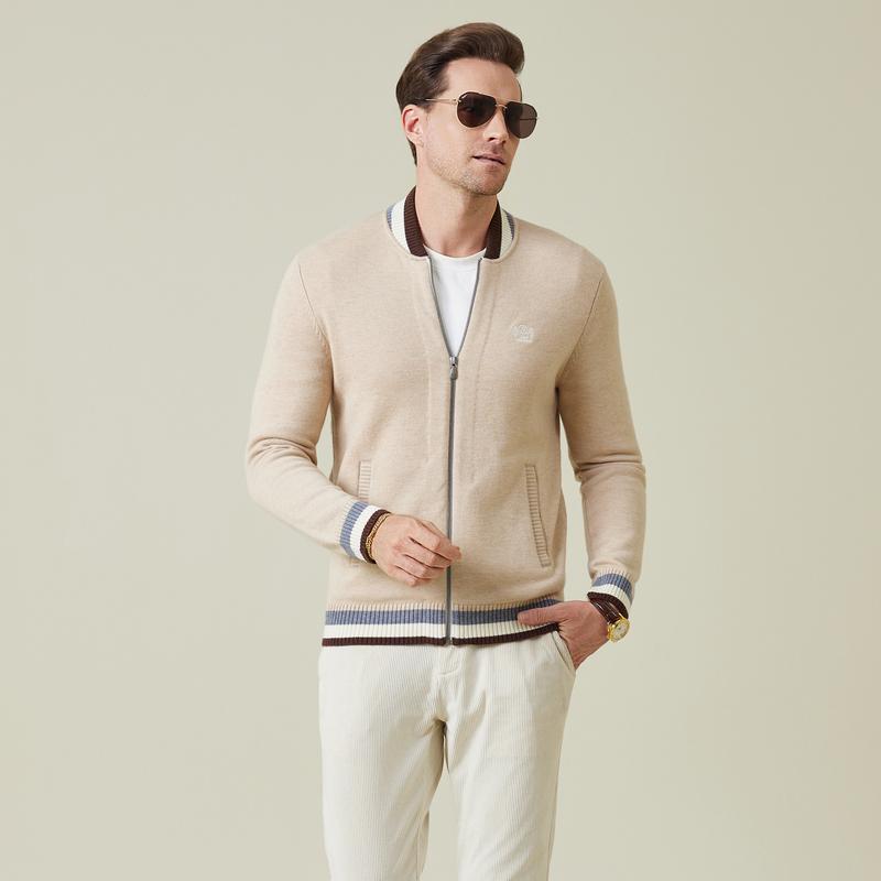 Old Money Wind Wool 2025 Autumn Men's Sweater Cardigan Coat