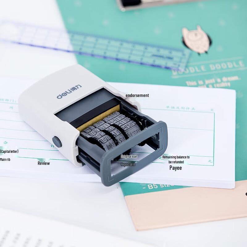 Deli 79952 Self-Inking Adjustable Production Date Stamp Kit