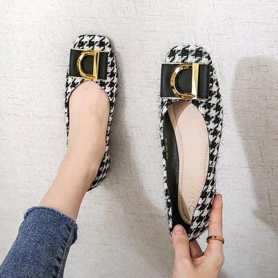 Модная женская обувь Супер большой размер 42 43 44 45 Туфли-балетки для женщин Носок квадратной формы Весна Осень Роскошная обувь Женская