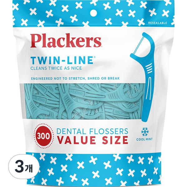 Зубная нить Flackers Twin Line, 300 шт., 3 шт.