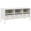 VidaXL Meuble TV blanc 101,5x39x43,5 cm acier laminé à froid 851327