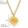 Popular Round Brand Pendant Jewelry Women'S Stainless Steel Gold-Plated Temperament Octagram Pendant Necklace
