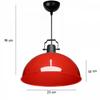 Kugel Kırmızı Metal Sarkıt Mutfak Avize Ofis Hol Cafe Tavan Aydınlatma