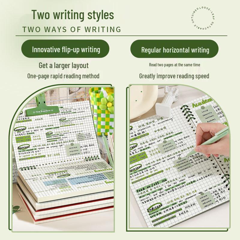 Ретро блокнот B5 с откидным верхом и съемными кольцами - Удобный для рук дизайн