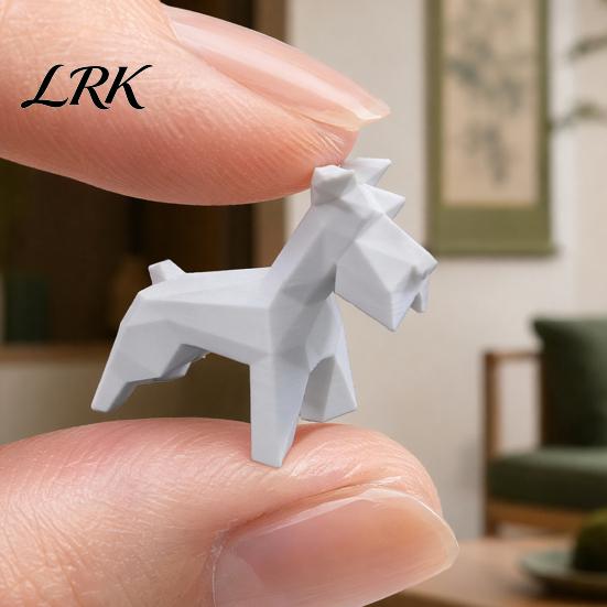 Маленькая собака Коллекционная Геометрическая Низкополигональная Фигурка Шнауцера, 3D Печатное Украшение, Белая Мини Полигональная Фигурка Животного Статуэтка, Для Дома Офиса Рабочего Стола