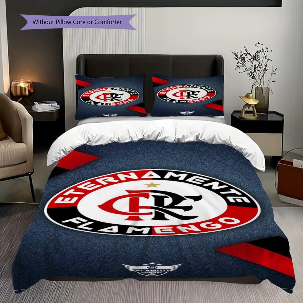 Dynamic Cr Logo Illumination Bedding (1 * duvet cover + 2 * pillowcase, without core) 2D Flat Christmas birthday gift Soft and comfortable Bedding set