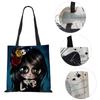 Unique Sugar Skull Print Tote Bags For Women Traveling Shoulder Bags Large Capacity Foldable Lady Printed Handbags KTY