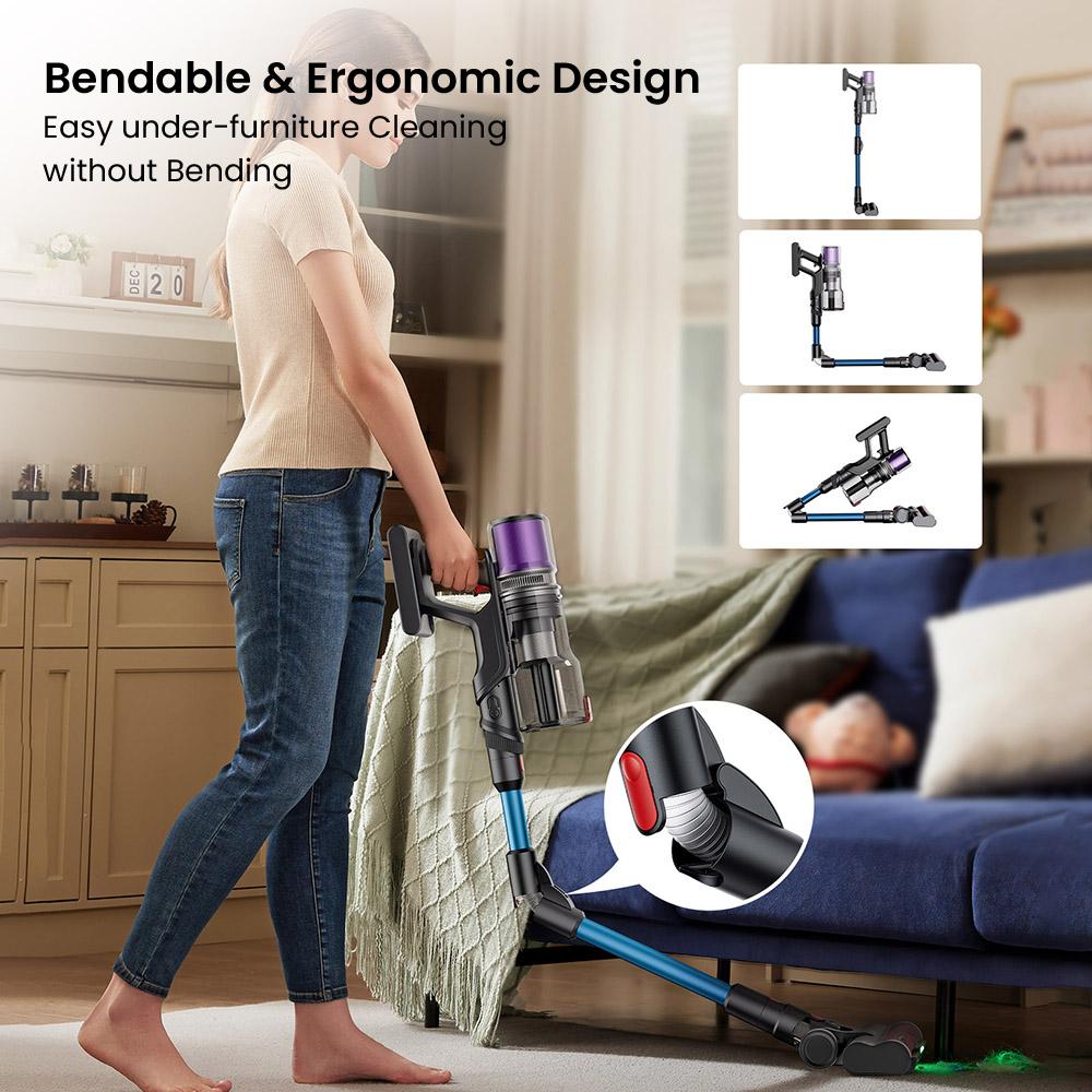 Беспроводной пылесос-стик Proscenic P16, всасывание 50 кПа, время работы 55 минут, гибкая на 180° труба