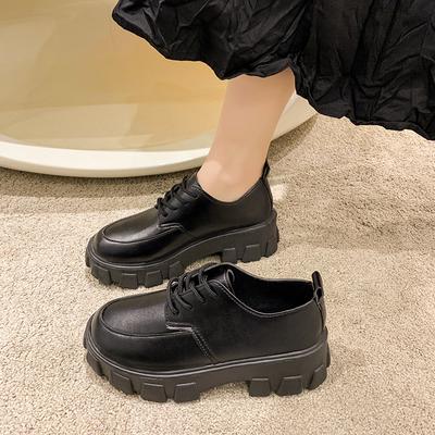 Женские новые осенние туфли на толстом каблуке, с круглым носком, с ремешком спереди, на толстой подошве, противоскользящие, износостойкие, низкие