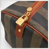 Auth FENDI Pecan Striped Boston Bag Brown PVC Leather Women’s fe5617cc