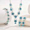 3/4pcs Sweet Romantic Style Colored Zircon Inlaid Women's Necklace Earrings Bracelet Set Banquet Dress Elegant Accessories