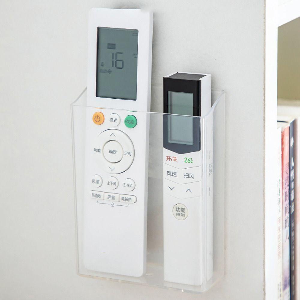Adhesive Wall Organizer Wall Mounted Stationery Storage Box Multifunction Remote Control Holder